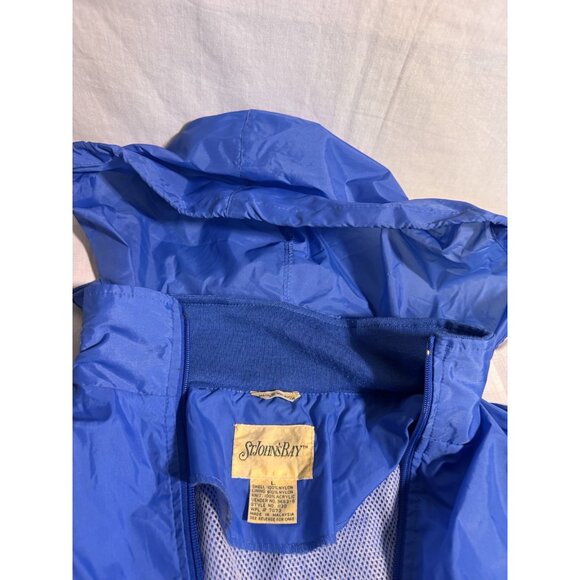 St John’s Bay Blue Hooded Windbreaker Jacket Men’s L Nylon Zip Lightweight - Picture 4 of 12